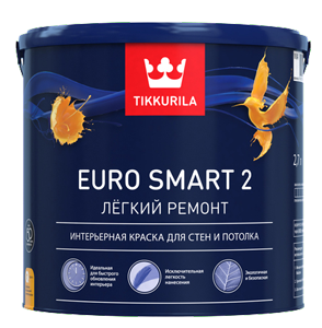Краска интерьерная EURO SMART 2 A гл/мат 9л
