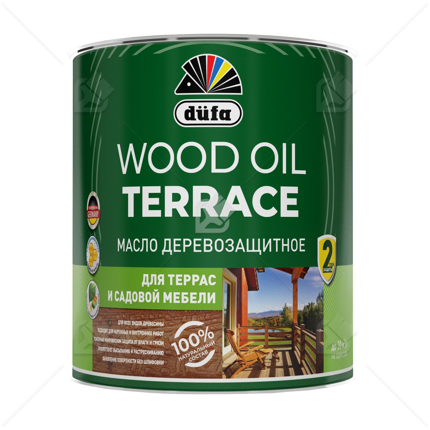 Масло деревозащитное для террас и садовой мебели Dufa Wood Oil Terrace серый 2л