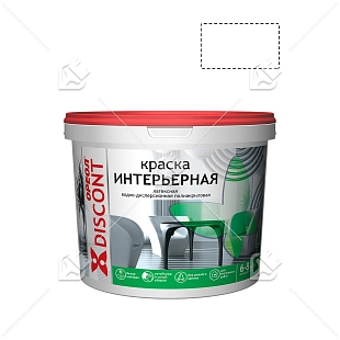 Краска интерьерная водно-дисперсионная полиакриловая Ореол Дисконт белая матовая 1,5 кг.