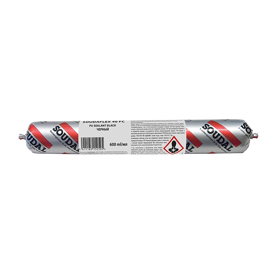 Герметик полиуретановый универсальный Soudal Soudaflex 40 FC производство Латвия черный 600 мл