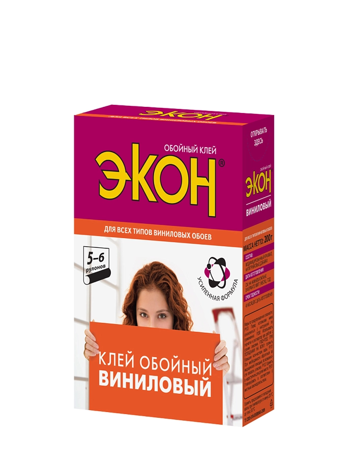 Клей обойный для виниловых обоев Экон Виниловый 200 гр.