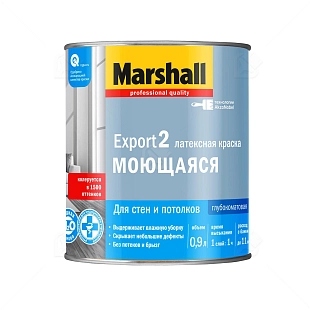 Краска для стен и потолков латексная Marshall Export-2 глубокоматовая база BW 0,9 л.