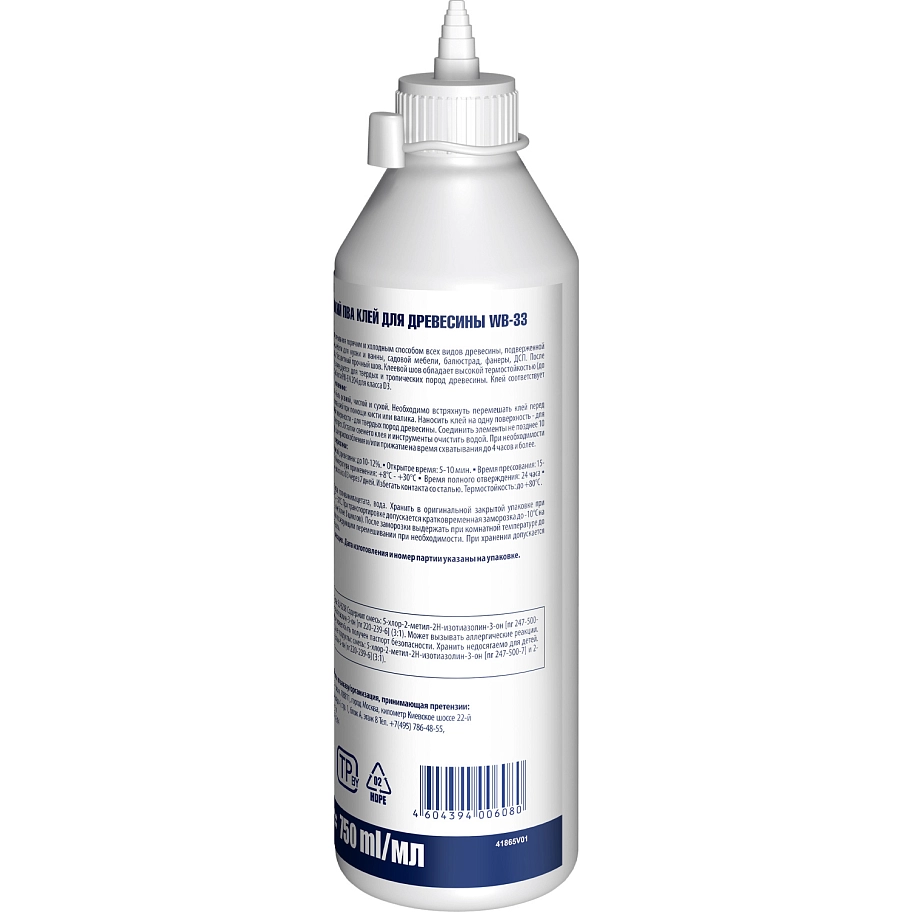 Клей ПВА D3 для древесины Tytan Professional WB-33 прозрачный 750 мл