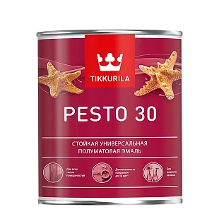 Эмаль универсальная Tikkurila PESTO 30 C полуматовая 0,9л