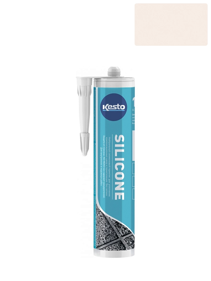 Герметик силиконовый санитарный нейтральный Kesto Silicone 11 природно-белый 310 мл