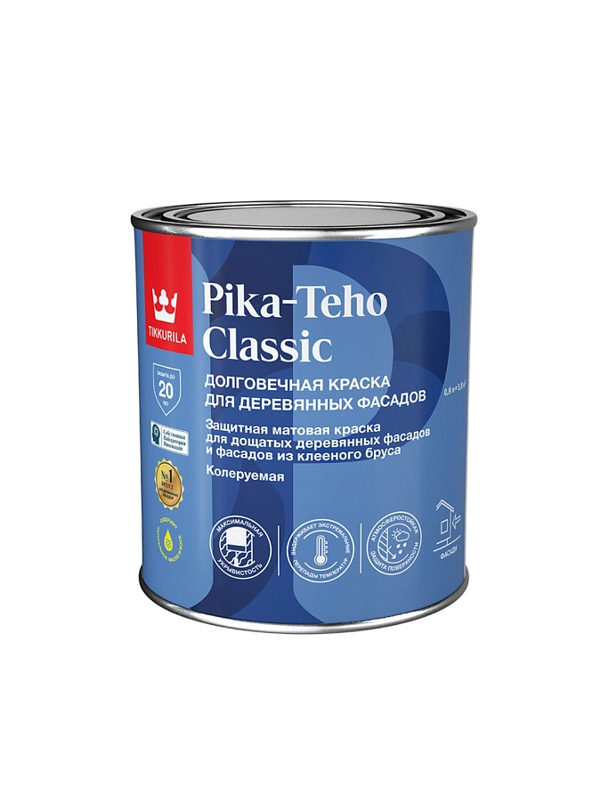 Краска для деревянных фасадов Tikkurila PIKA-TEHO CLASSIC C матовая 0,9л