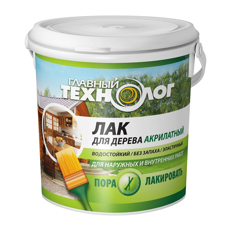 Лак для дерева акрилатный Главный Технолог дуб 1 кг.